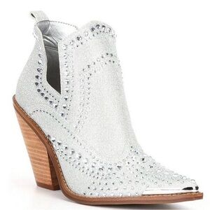 Gianni Bini Silver Studded Heeled Boots